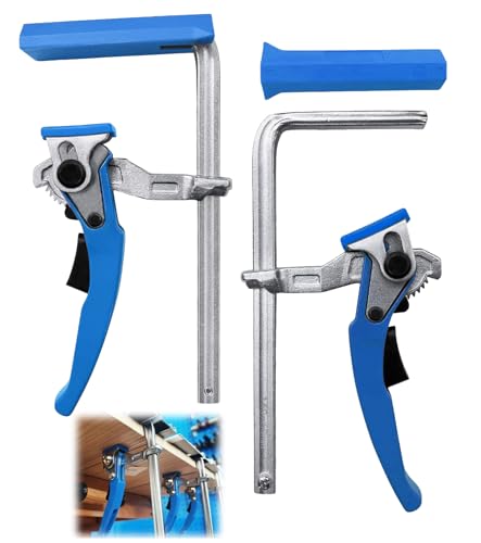 ZHEHNSA 2 serre joint rapide de table en acier avec poignée à levier, serre joint menuisier, pinces et tendeurs capacité de 160 mm, projection de 60 mm, pour rail de...