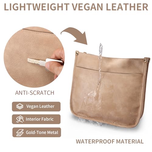 Image of Women's Crossbody Bag Vegan Leather Shoulder Purses and Wallet Two Adjustable Guitar Strap Hobo Bags