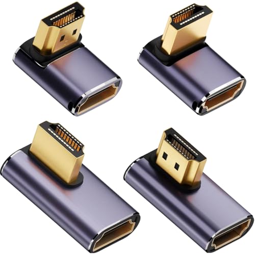 DAOKAI 8K HDMI 2.1 ���p�A�_�v�^�[�㉺���E90�x�E270�x�Ή� HDMI�I�X-HDMI���X�����R�l�N�^48Gbps HDMI 2.1 90�x�A�_�v�^�[ �A���~�j�E������