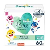 Pampers Training Pants - Pure Protection - Size 2T-3T, 60 Count, Baby Shark Premium Hypoallergenic Potty Underwear