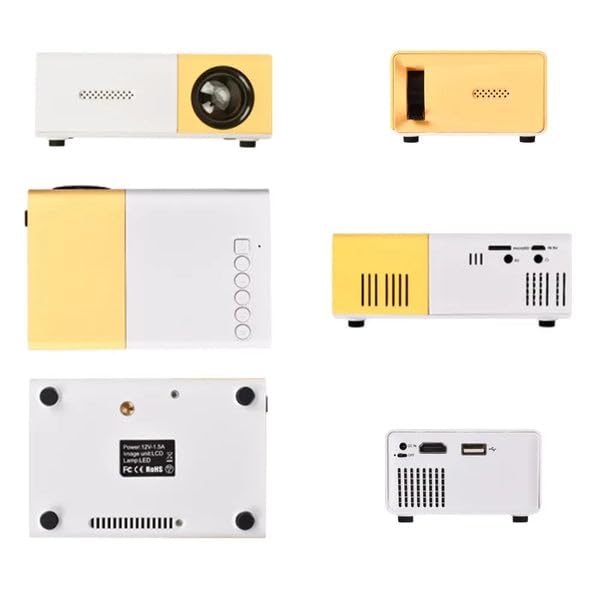 Image of ZOTRONICO LED Mini Projector HD Resolution - Compatible with Phone Laptop Pendrive | 60inches Projection | 1080 Pixel Full HD Support (Yellow, hdmi+Remote) (with Accessories)