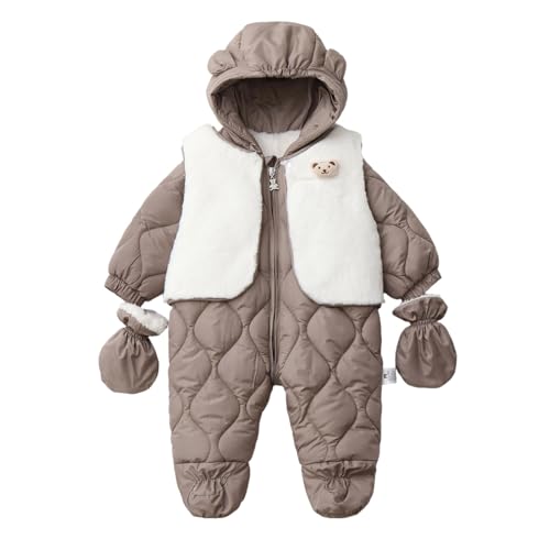 Combinaison de ski bébé avec fermeture éclair intégrale et gants de protection