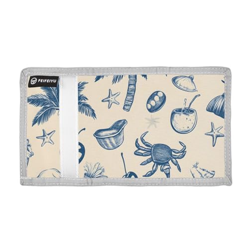 Each Sketch Collection Durable Nylon Fabric Wallet for Boys and Girls - Multi-Functional with 2 Clear Pockets, Zipper Coin Compartment, 3 Card Slots & Keyring2