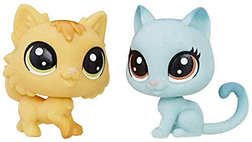 Figurine Petshop Duo Mini Série 1 Hasbro avec Fluffy Catson et Kitty Von Grey-Cat pour collection