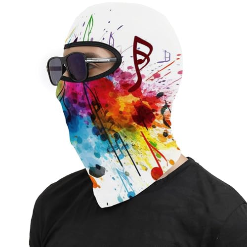 Pasamontaña térmico para hombre y mujer con estampado musical colorido, máscara facial para esquí, motocicleta y clima frío miniatura 4