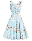 GRACE KARIN 50s Kleid Rockabilly ärmellos blumenkleid Damen Vintage Kleider 50er Jahre blumenkleider CL2811-16 M