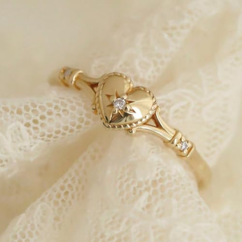 Heart Rings Love Ring Gold Engagement Wedding Chunky Rings Jewelry Accessories Anniversary Birthday Gifts for Women4