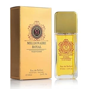 Millionaire Royal for Men – Oriental Fresh Woody Fragrance – Top Notes of Mandarin, Bergamot & Cardamom – Natural, Mild, Free of Parebens, Vegan & Cruelty-Free – Elegant 100ml Bottle, Parfume for Men