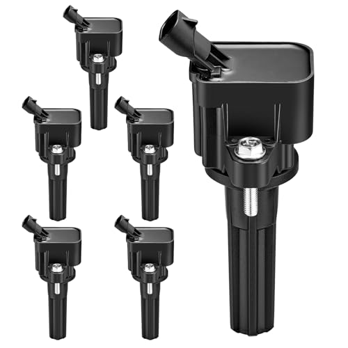 Image of Set of 6 Ignition Coil UF497 Compatible with GMC Envoy XL Compatible with Chevy Trailblazer EXT, 9-7X, Rainier, Ascender 4.2L L6 Replacement UF-497 12612369 12629472