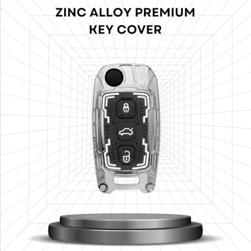 Image of KEYCEPT Premium 3 Button Remote flip Key Shell Compatible for Skoda Octavia, Laura, Superb, Fabia, Rapid, Polo, Vento, Jetta, Ameo, Passat. (Metal Armor)