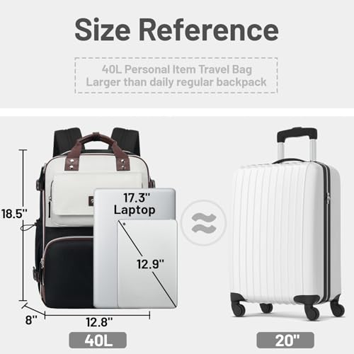 Travel Backpack for Women with Luggage Strap, 40L Large Carry on Backpack Women Flight Approved, TSA 17 Inch Laptop Backpack Luggage Personal Item Travel Bag for Work Business Trip Overnight, Black4