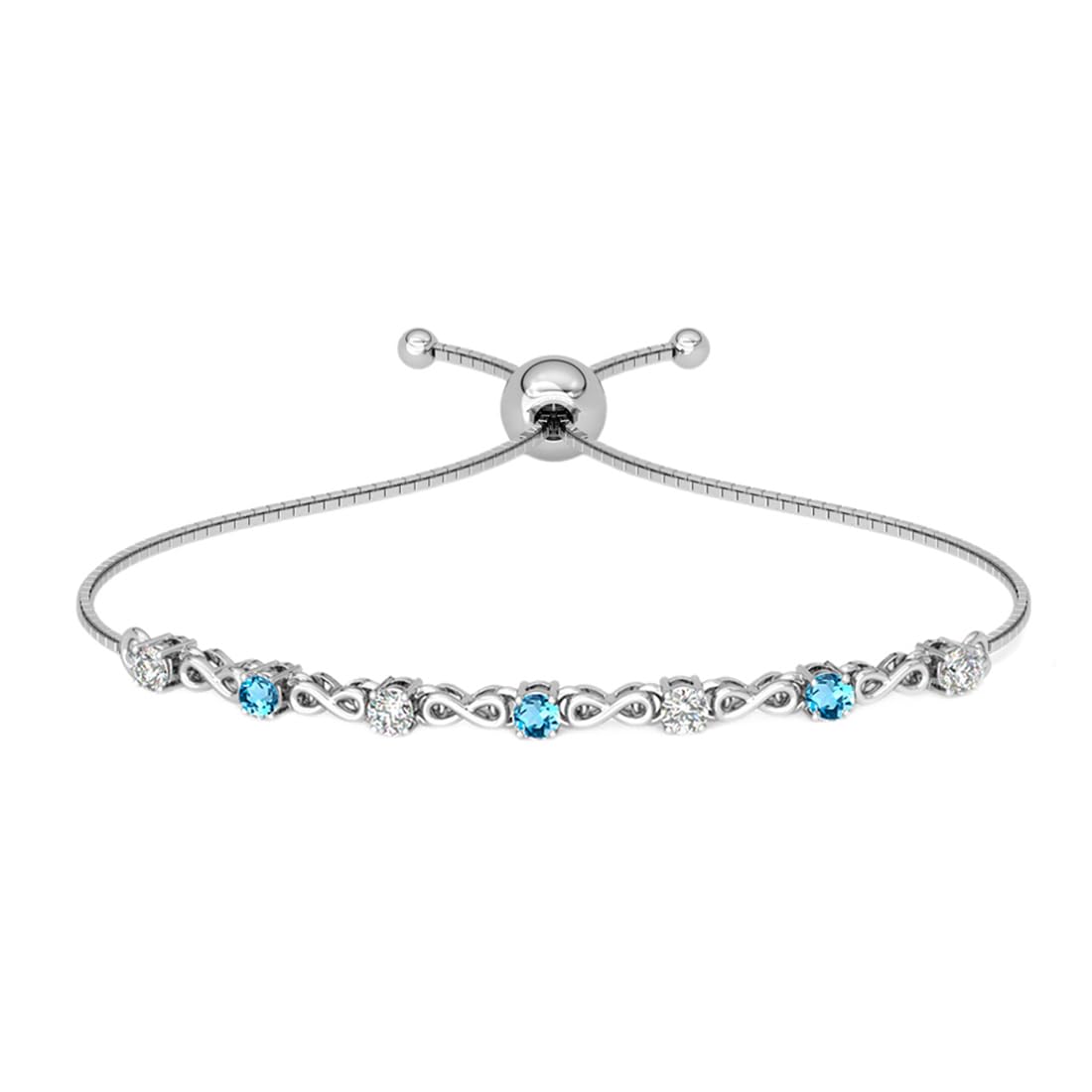 Clara 925 Pure Silver Blue Infinity Hand Bracelet, Adjustable, Anti Tarnish, Swiss Zirconia Gift for Women and Girls (B0CC2BB6G9) Amazon Price History, Amazon Price Tracker