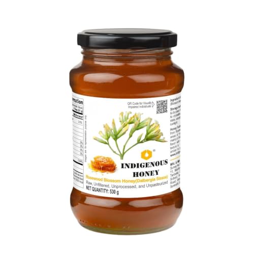 Image of INDIGENOUS HONEY Pure Rosewood Shisham Honey Raw Organic 17.64 oz Glass Jar