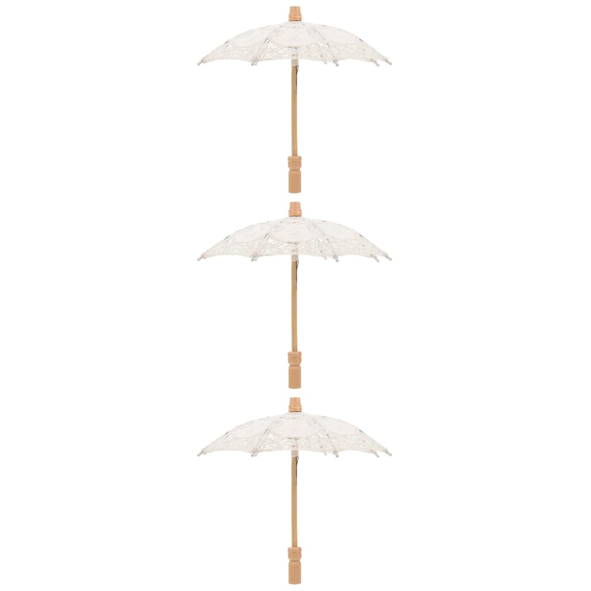 CALLARON 3stücke Hochzeits-regenschirm Aus Spitze Mit Stickerei Eleganter Brautschirm Für Fotoshootings Leicht Und Tragbar Romantisches Hochzeitszubehör Für Stilvolle Hochzeiten