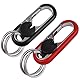 2 Stück Schlüsselanhänger Karabiner, Schlüssel Karabiner Mit 4 Schlüsselring, Karabinerhaken Schlüsselanhänger, Schlüsselring Karabiner, Schlüsselring Autoschlüssel Für Auto Herren Und Outdoor