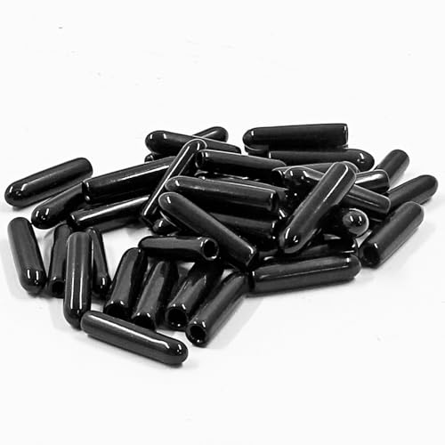 Image of Hordion 100Pcs 5 /32 Inch Rubber End Caps, 4mm Round Rubber Caps | Screw Thread Protectors, Black Bolt Screw Vinyl Caps, Round Tube Bolt Cap Cover Thread Protectors Safety Cover