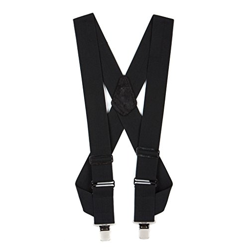 SuspenderStore Men's Black Side Clip Suspenders - 2-Inch Wide Construction Clip SuspenderStore Men's Black Side Clip Suspenders - 2-Inch Wide Construction Clip