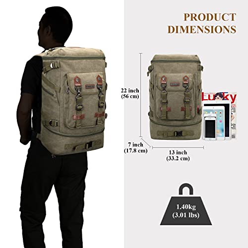Image of WITZMAN Travel Backpack for Men Canvas Backpack Large Convertible Carry on Luggage Rucksack