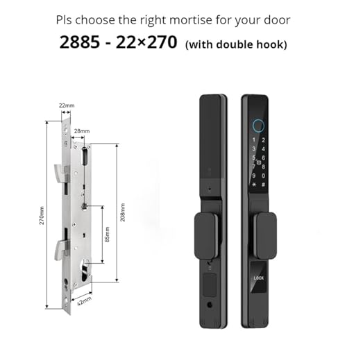 �X�}�[�g���b�N�A �h���X�}�[�g�h�A���b�N�w��A�v���p�X���[�h RFID �J�[�h�L�[���X�f�W�^���d�q���b�N�A���~/s �X���C�h(Black 2885hook-Short)