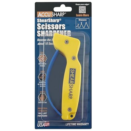 Aiguiseur de ciseaux AccuSharp ShearSharp en carbure de tungstène jaune