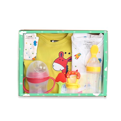 Image of Kidbea Complete Baby Clothing Gift Set Romper, Bib, and Baby Feeders Pack of 8 (Assorted)