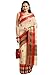 leeza store Women's Cotton Silk Blend Jacquard Thread Work Kota Doria Banarasi Saree With Unstithced Blouse Piece - Off White