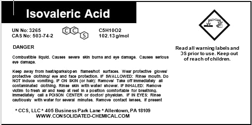 Isovaleric Acid Fragrance/Aroma Compound High Purity 30ml (1 fl oz)