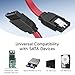 Cable Matters 3-Pack Straight SATA Cable - 24 Inch, SATA III 6Gbps Data Cable for SSD, HDD, CD/DVD Drives, Hard Drive, Optical Drive, Gaming PC, Desktop, Motherboard, Red