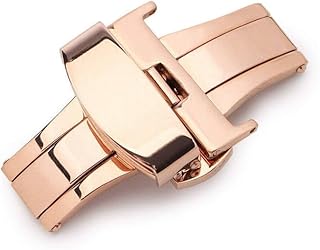 [AUTOMAX izumi] 両開き ワンタッチ Dバックル ローズゴールド 22mm 高級ステンレス316L バネ棒外し付 ワンプッシュ式 観音開き プッシュ式 バックル ステンレススチール 尾錠 留め具 交換 簡単