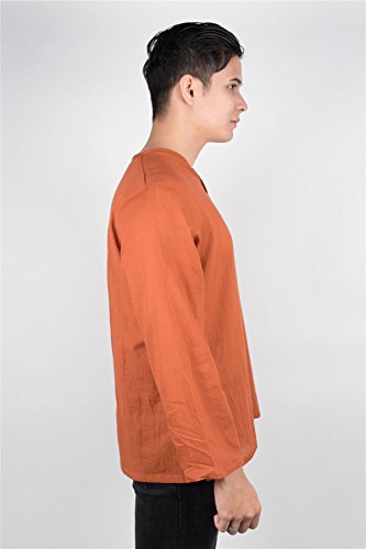 LOFBAZ Men's T-Shirt 100% Cotton Beach Hippie Shirt V-Neck Yoga Tunic Top3