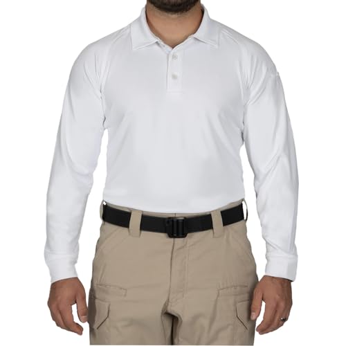 First Tactical Men's Performance Long Sleeve Polo, White, 4X-Large