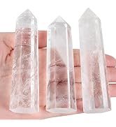 ZHIYUXI 4" Clear Quartz Crystals and Healing Stones Gifts Gemstones Hexagonal Pointed Crystal Wan...