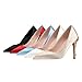 ChaiRong Zhou Women's Sexy High Heels Fashion Metal Flower Stiletto Heel Wedding Shoes Satin Pointed Toe Dress Evening Pumps Red US 9