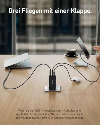 Anker Nano 65W USB C Ladegerät, 3-Port PPS Schnellladegerät, iPad Ladegerät, Kompaktes Netzteil für MacBook Pro, iPad Pro, Galaxy S20, Dell XPS 13, Note 20, iPhone 17/16/15 Series,Pixels – Bild 4