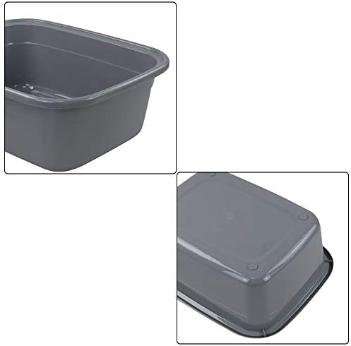Xowine 4-Pack Plastic Wash Basin Rectangle, Washing up Bowl Basin, Gray