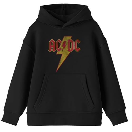 Bioworld ACDC Boys Black Long Sleeve Hooded Sweatshirt