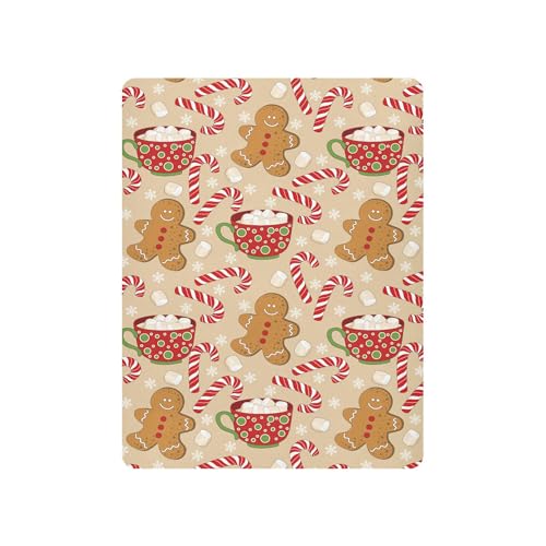 Image of Cute Christmas Gingerbread Man Crib Sheets Soft Breathable Fitted Baby Playard Sheets Mattress Cover for Girl Boys, 39 inch x 27 inch x 5 inch