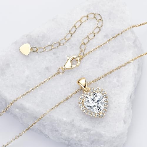 2CT Heart Moissanite Pendant Necklace, D Color VVS1 925 Sterling Silver Dainty Pendant for Women, Wife, Mom, Lady Birthday Gifts4