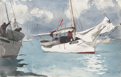 Peintures Bateaux de pêche Key West par Winslow Homer Toile Décoration Bureau Cadre Inspirant