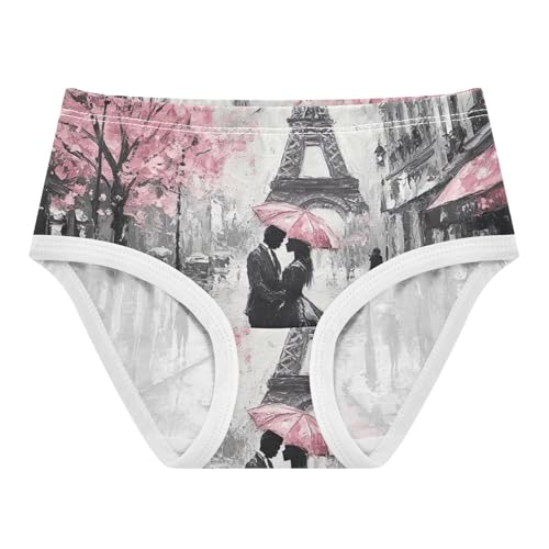 Romantic Paris Eiffel Tower Panties Little Girl Toddler Underwear Custom Cotton Bright Kids Briefs Undies 2t