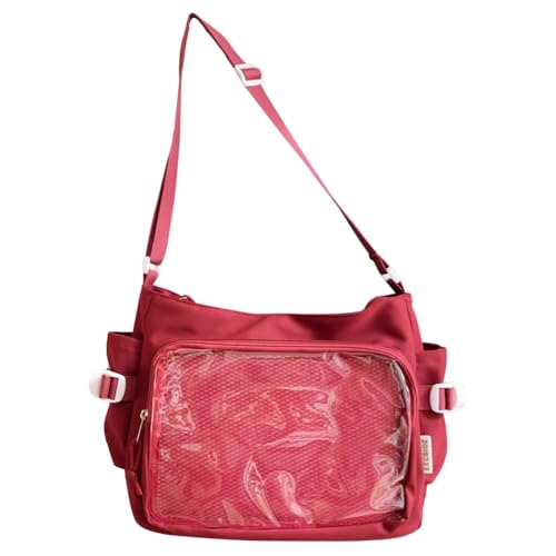 ALINUOYQ Women Ita Bag Fashion Shoulder Bag Stylish Crossbody Bag Chic Hobo Bag (Red)