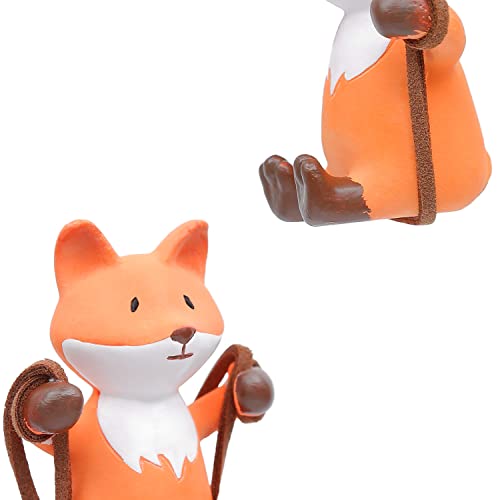 YGMONER Cute Swinging Fox Car Rear View Mirror Hanging Accessories Funny Car Interior Decor Gifts for Women Men (Fox) - Thumbnail 6