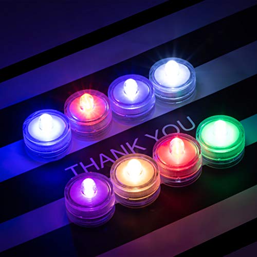 HL 36pcs Submersible Led Lights,Multi-Color Changing Pool Lights,Waterproof Led Light for Wedding Home
