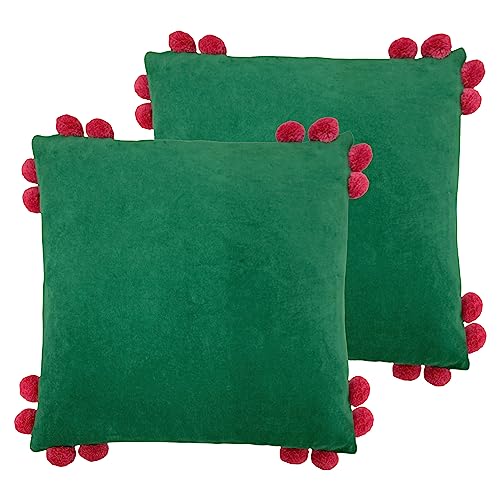 Furn. Hoola Pom-Pom Polyester Filled Cushion - Twin Pack,45 x 45cm