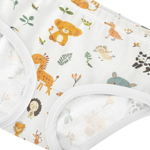 ZZKKO Cute Animals in The Zoo Girls Underwear Toddler Panties for Girls Comfort Brief Size 8Y3