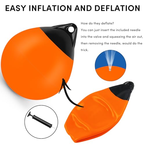 YLVERX Pair Of Boat Mooring Buoys, Marine Grade Inflatable Vinyl Round - View #8