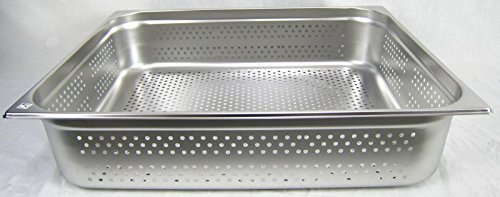 Airbrush-City GN 2/1 - Recipiente gastronorm (acero inoxidable, 43,4 L, profundidad 150 mm, perforado)