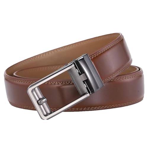Men’S Luxury Genuine Cowhide Leather Belt Automatic Buckle Business Formal Casual Weekend Wear Accessories