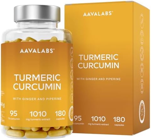 AAVALABS Curcuma Zenzero e Pepe Nero 180 Capsule con 95% Curcumina