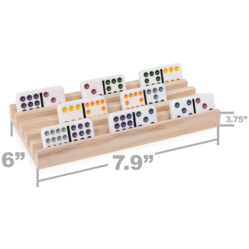 Spin Master Games 6061226 Wooden Domino Racks, Set Of 4 Trays For Mexican Train Dominoes thumb #4